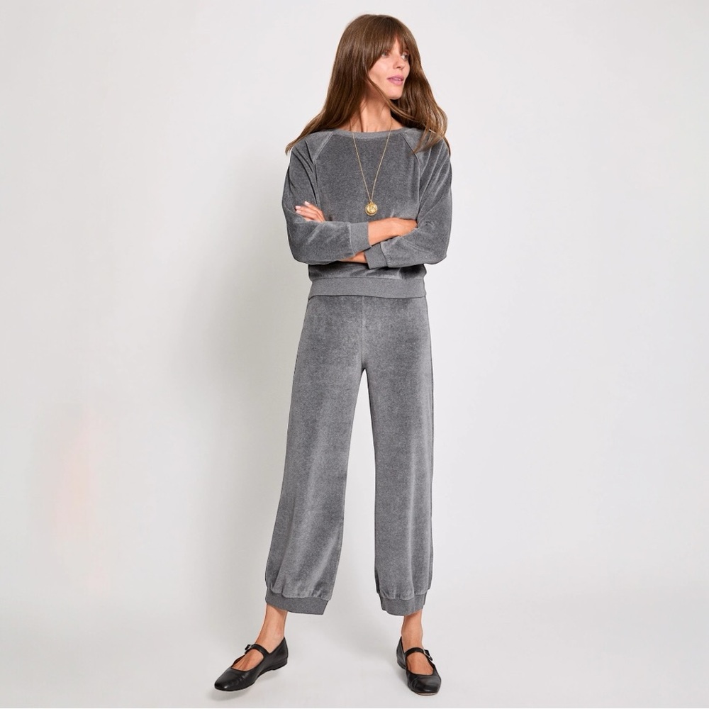 Suzie Kondi Grey Velour Tosk Harem Pants